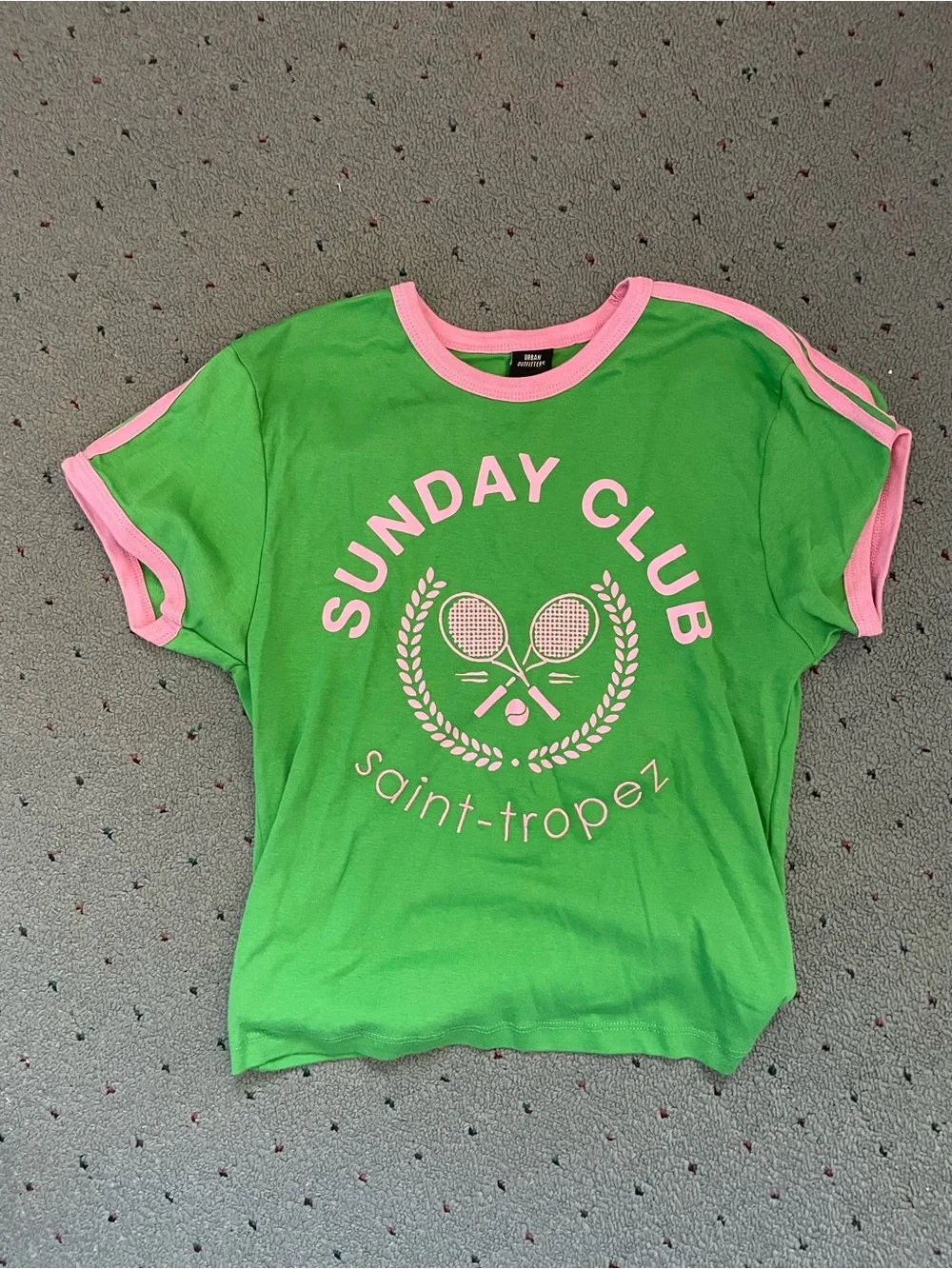 Urban Outfitters Green & Pink 'Sunday Club' Graphic Tee